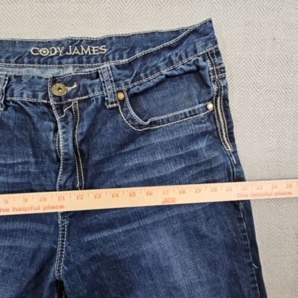 Cody James Jeans Men's 38W 34L Relaxed Blue Straight Leg Contrast Embroidery - Picture 6 of 15